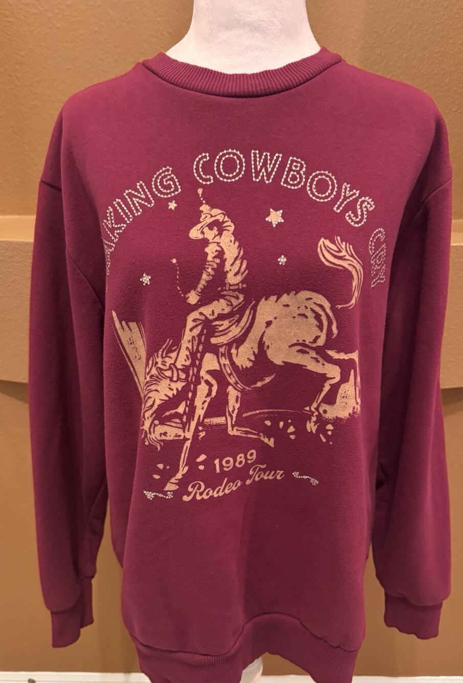 Mighty Fine Maroon “Making Cowboys Cry” Tour Rodeo 1989 Size M